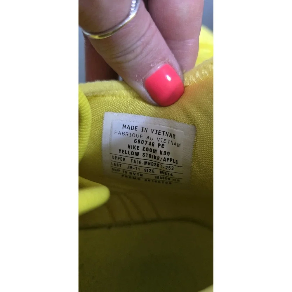 Oregon Ducks Nike KD 9 Basketball Shoes Men's‎ Yellow/Green 14 Sneakers - Picture 7 of 8
